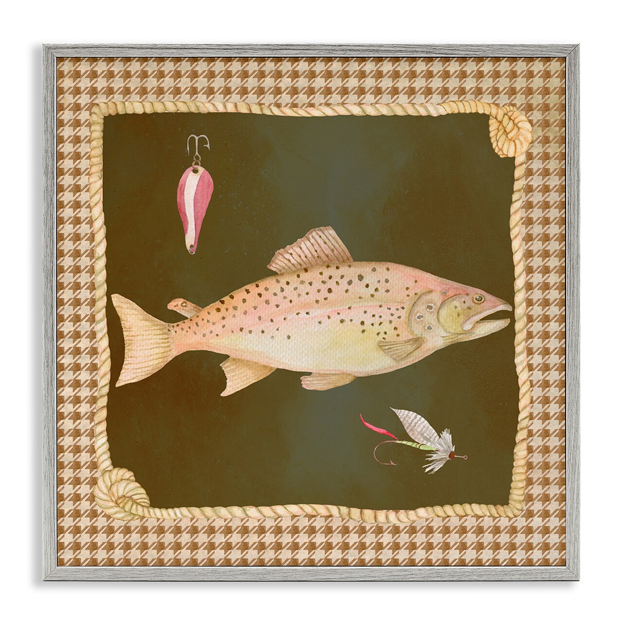 Stupell Industries Rustic Fishing Life Framed Giclee, design by Lee Ann Sanders